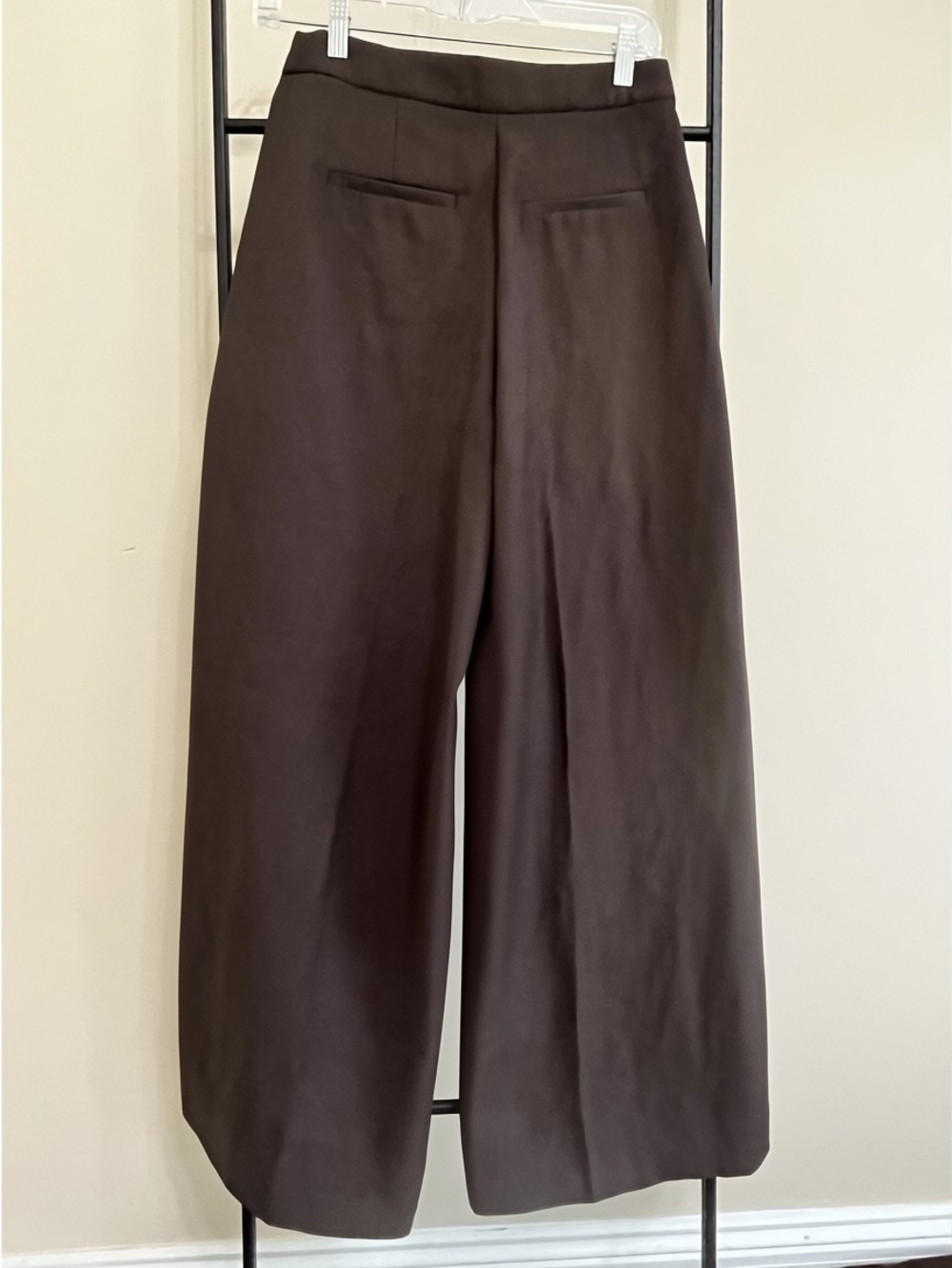 H&M Brown High Waisted Wide Leg Trousers 2 NWT Dark Academia - Picture 2 of 8